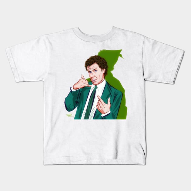 Will Ferrell - An illustration by Paul Cemmick Kids T-Shirt by PLAYDIGITAL2020